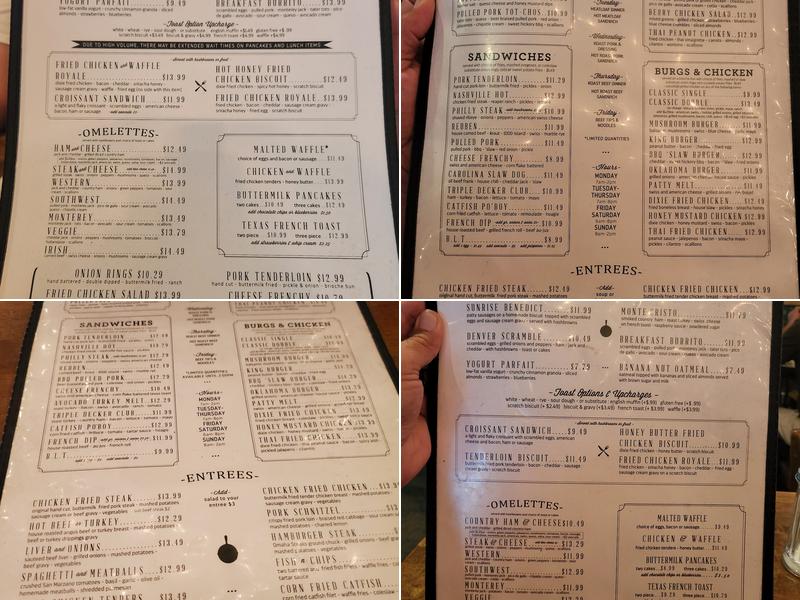 Shirley's Diner Menu