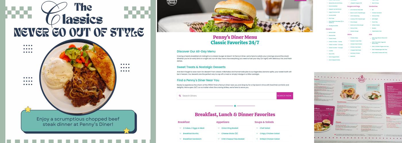 Penny's Diner Menu