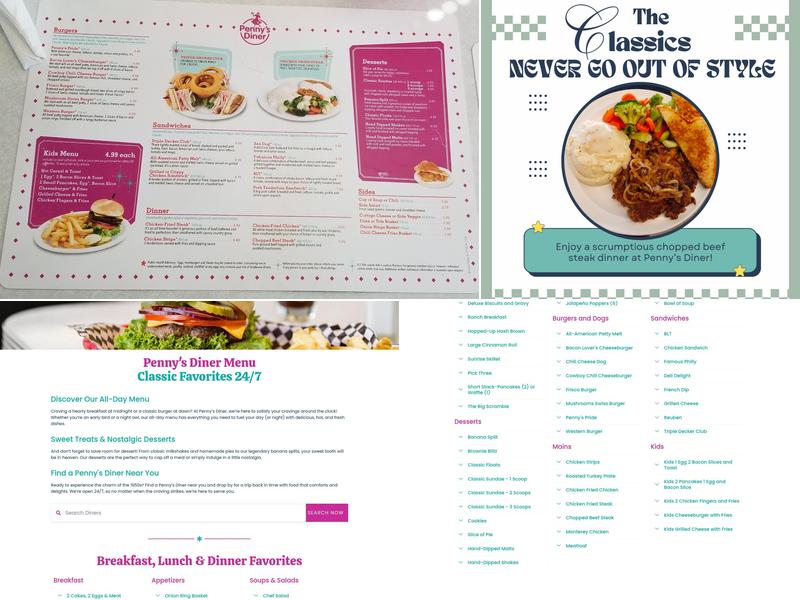Penny's Diner Menu