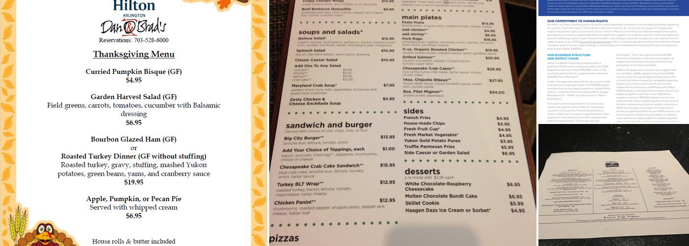 Dan and Brads Menu