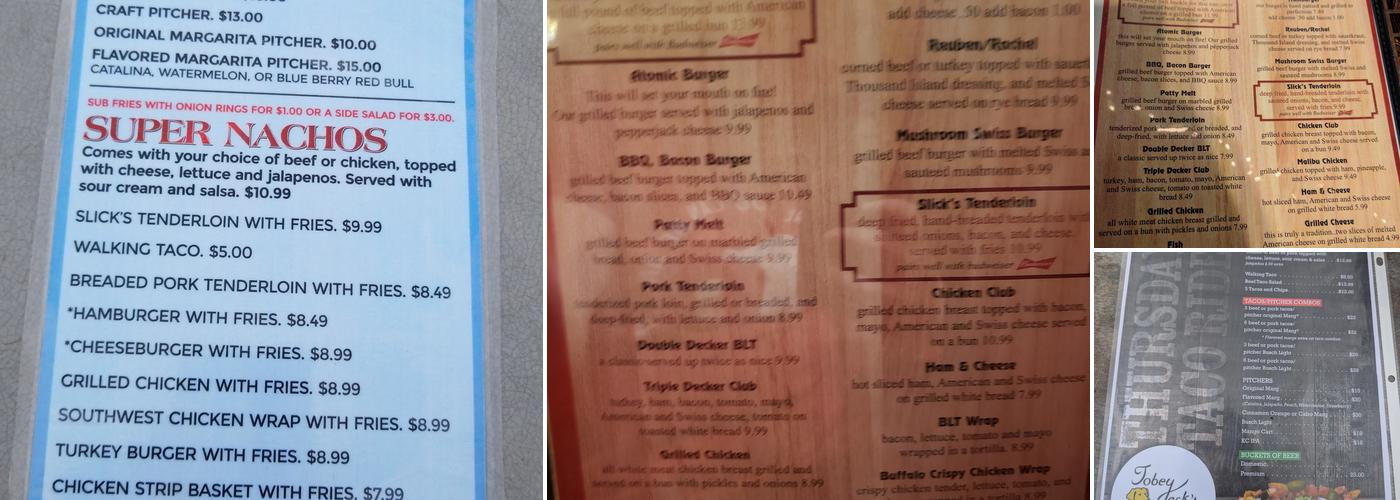 Tobey Jack's Mineola Steak House Menu