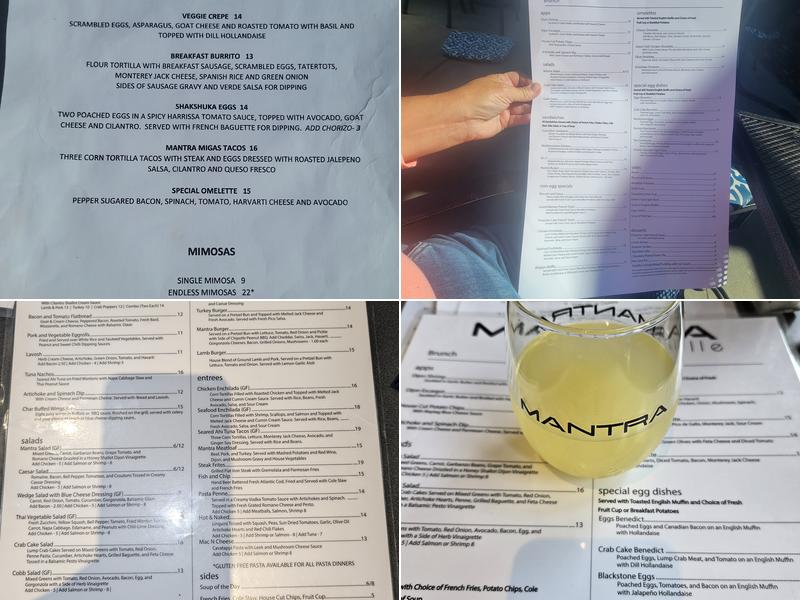 Mantra Bar & Grille Menu