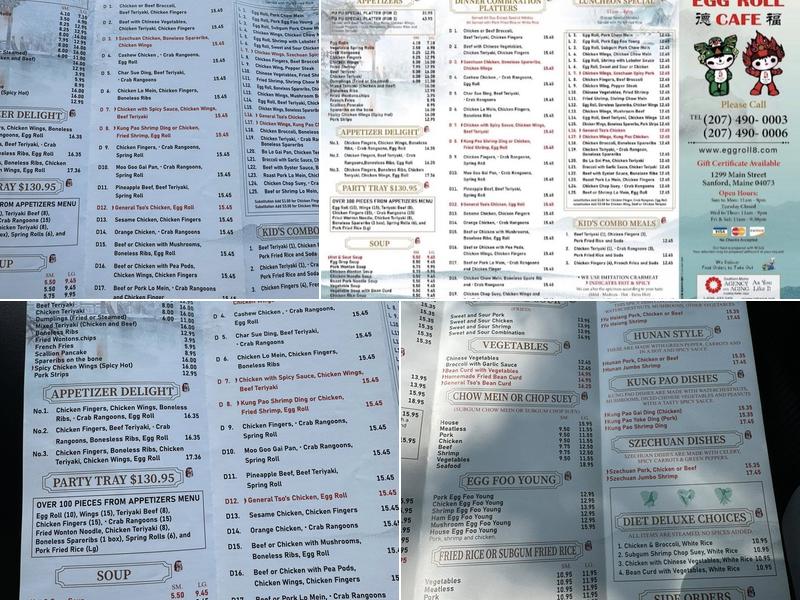 Egg Roll Cafe Menu