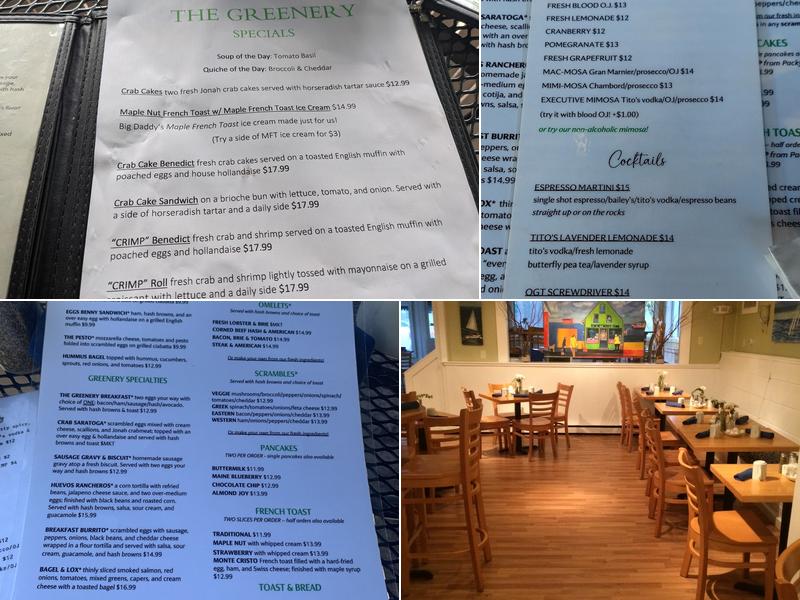 The Greenery Cafe Menu