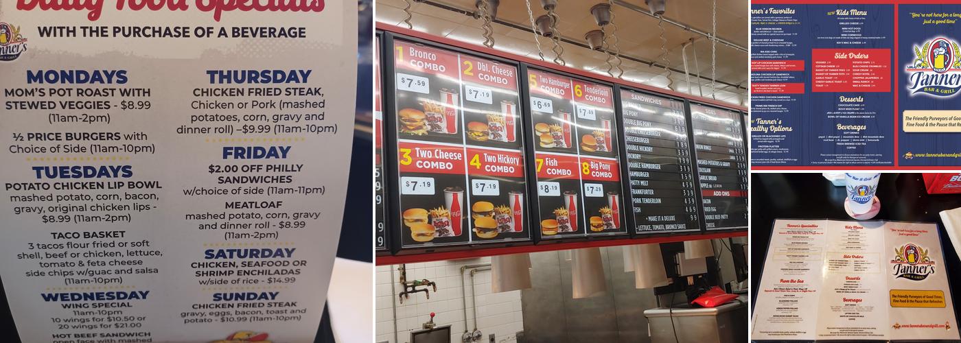 Tanner's Bar & Grill Menu