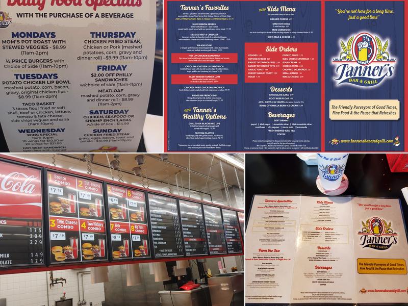 Tanner's Bar & Grill Menu