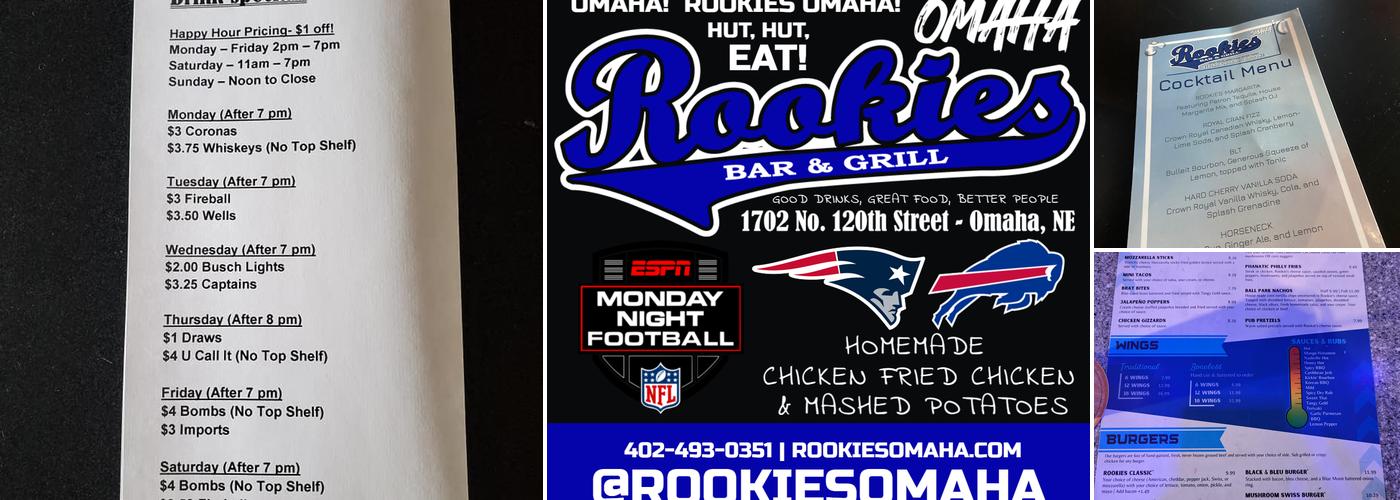 Rookies Bar & Grill Menu