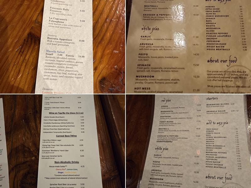 Frankly...Pizza! Menu