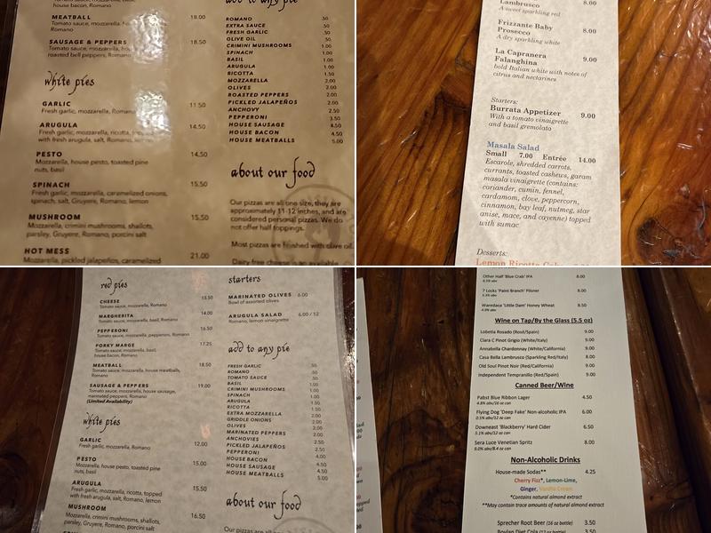Frankly...Pizza! Menu