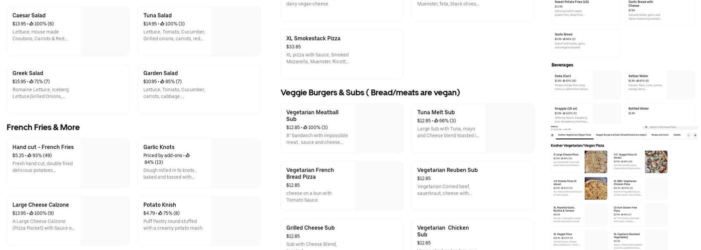 Nut House Pizza Menu