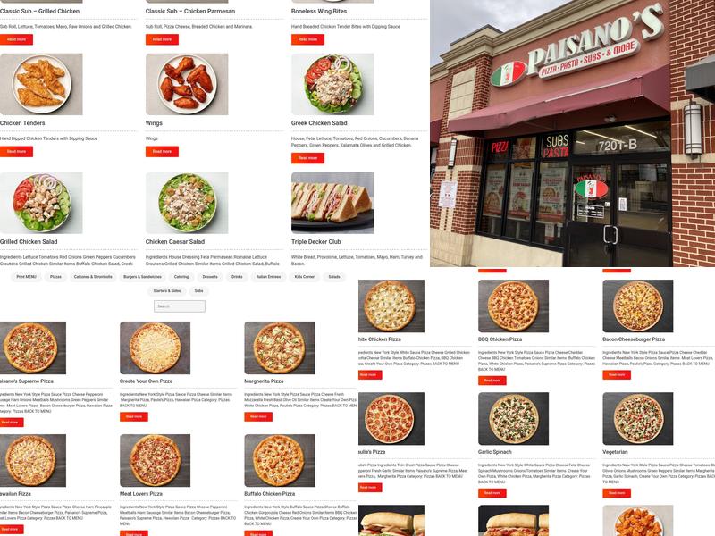 Paisano's Pizza Menu