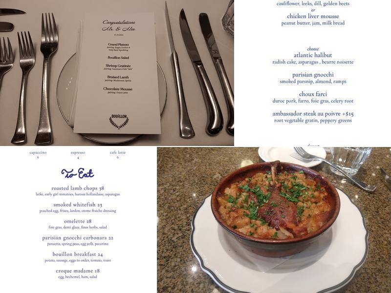 Le Bouillon Menu