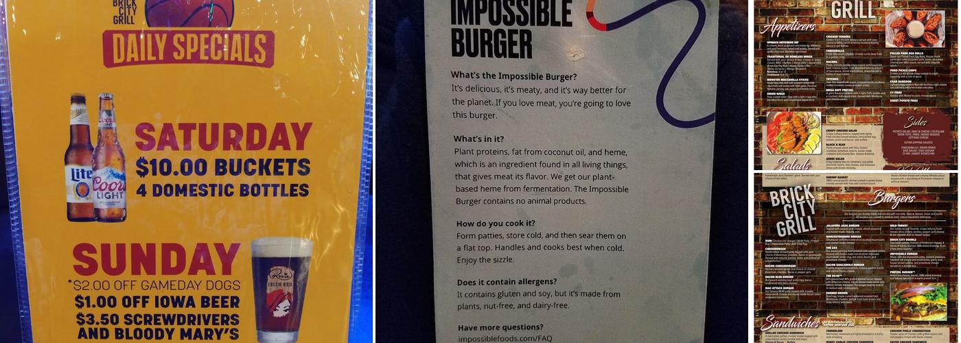 Brick City Grill Menu