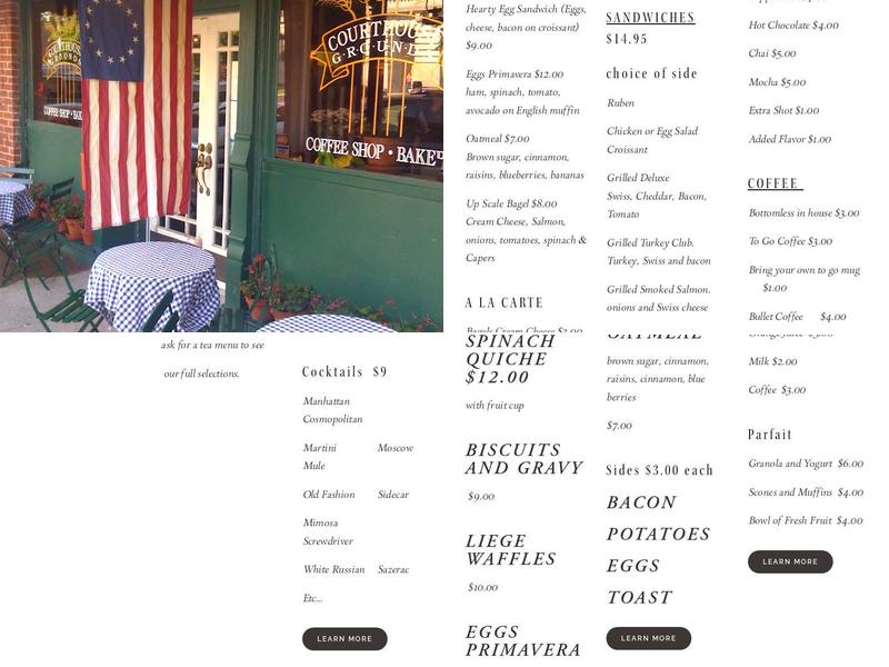 Court House Grounds Menu