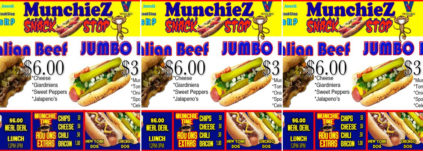 Munchiez Snack Stop Menu