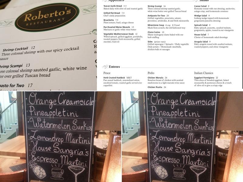 Roberto's Menu