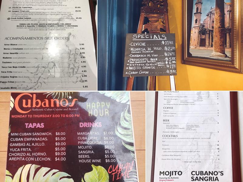 Cubano's Menu