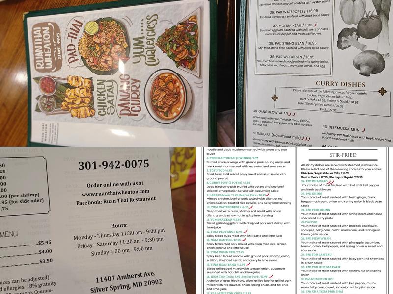 Ruan Thai Restaurant Menu