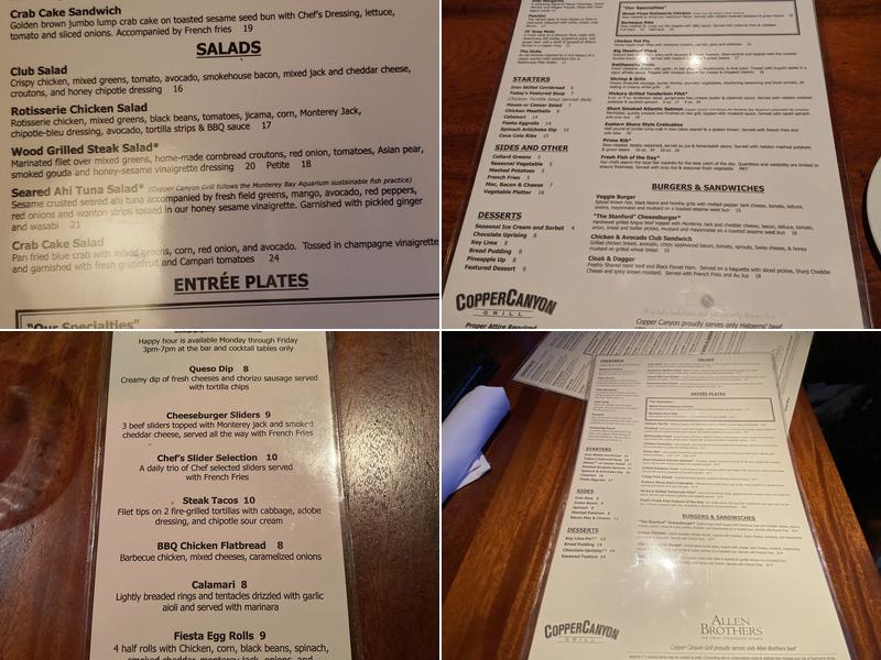 Copper Canyon Grill Menu