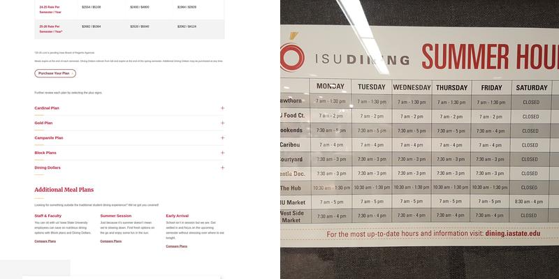 Memorial Union Market and Cafe Menu