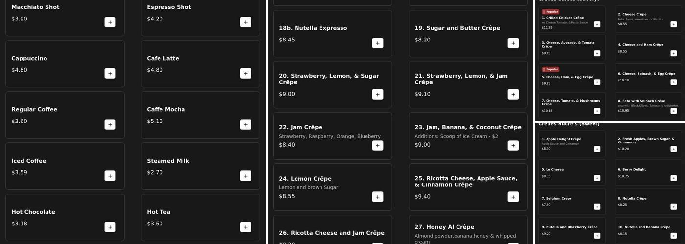 Fenton cafe Menu