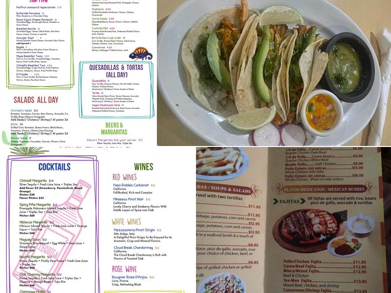 Chimalli Mexican Cuisine Menu