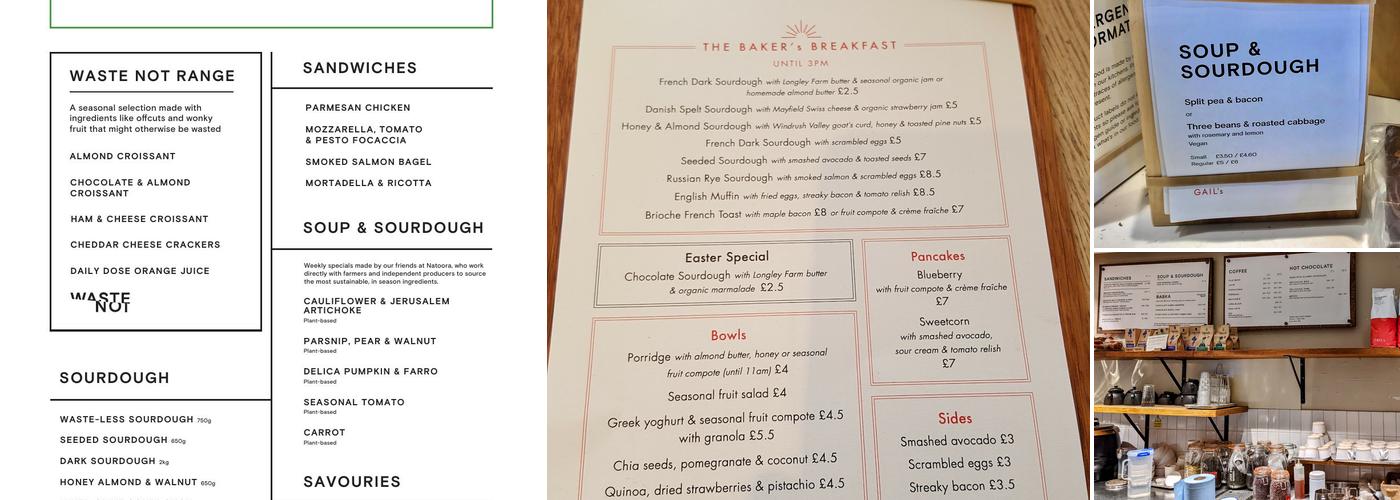 GAIL's Bakery Notting Hill Menu