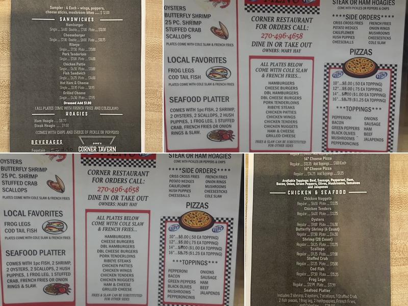 Dore’s Corner Tavern Menu