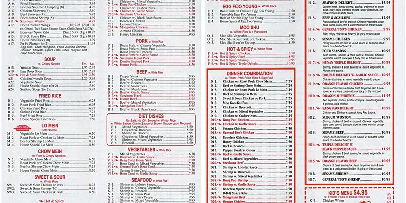 China King Restaurants Menu