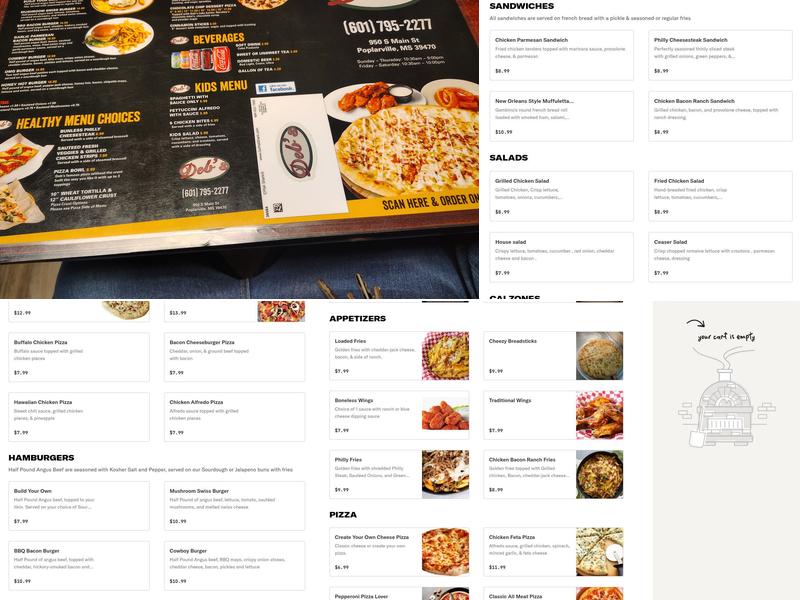 Deb's Pizza Menu