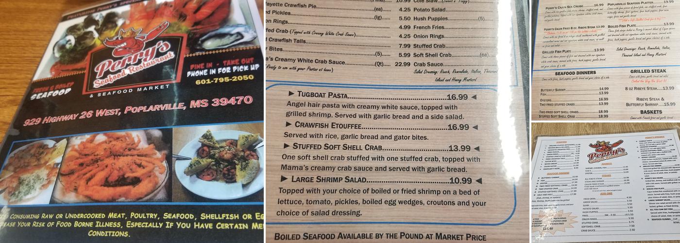 Perry's Seafood Menu