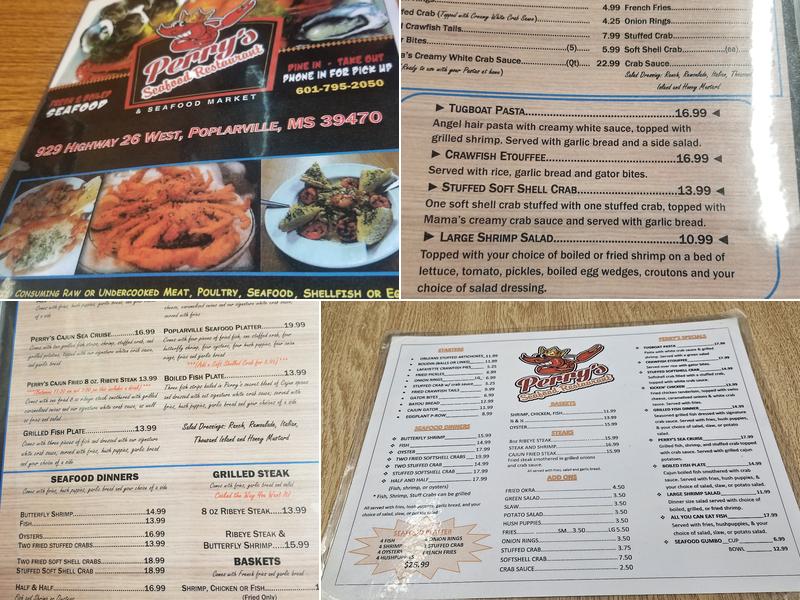Perry's Seafood Menu