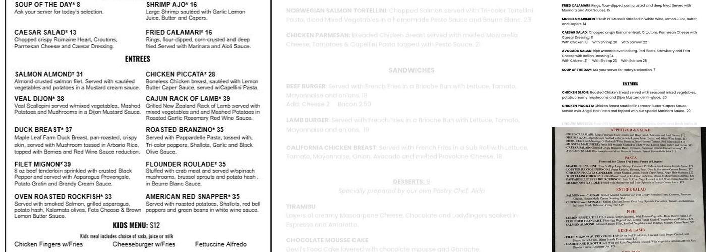 Idylwood Grill and Wine Bar Menu