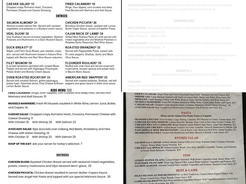 Idylwood Grill and Wine Bar Menu