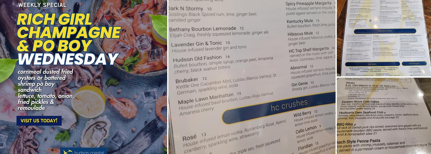 Hudson Coastal Raw Bar & Grill Menu