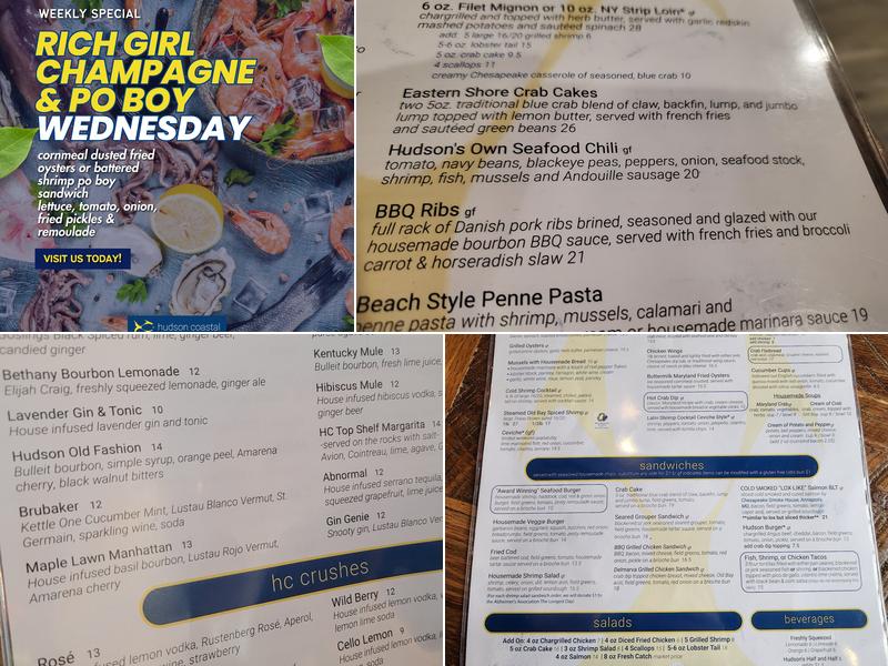 Hudson Coastal Raw Bar & Grill Menu