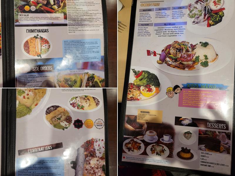 El Aguila Restaurant Menu