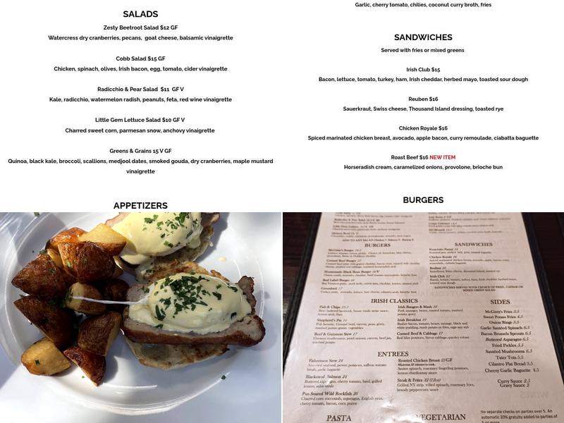 McGinty's Public House Menu