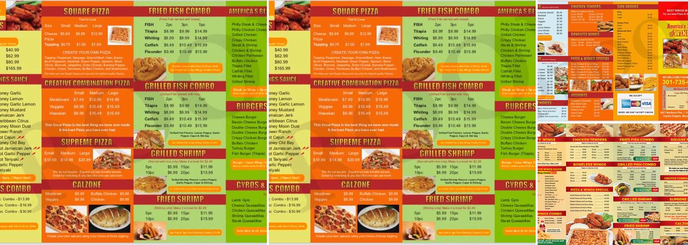 Americas Best Pizza and Wings Menu