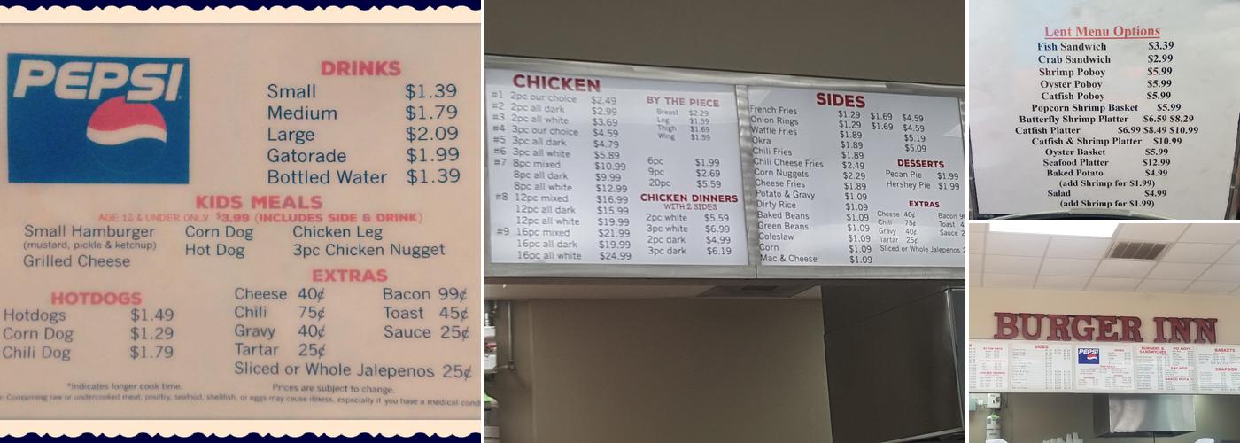 Burger Inn Menu
