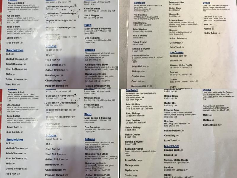 Fuzzie's Restaurant Menu