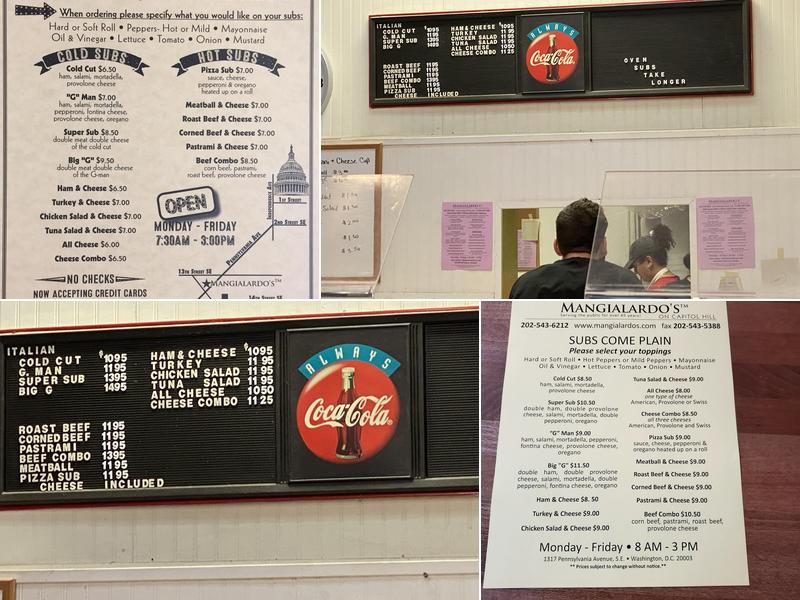 Mangialardo's Menu