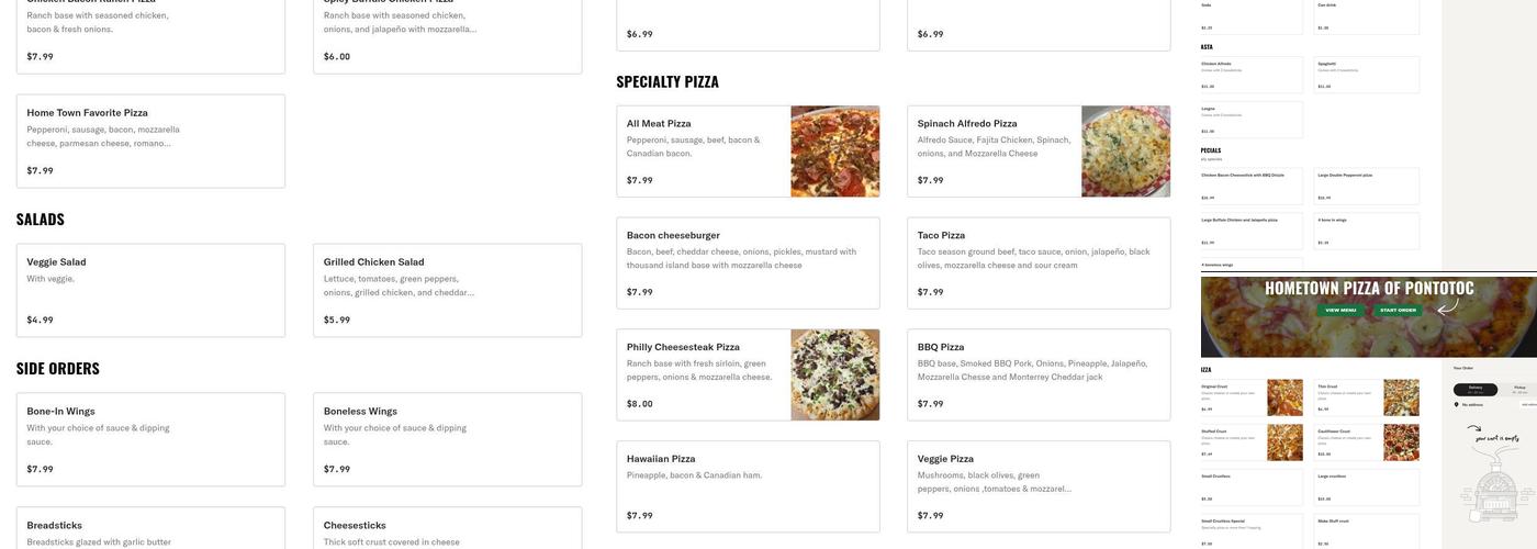 Hometown Pizza of Pontotoc Menu