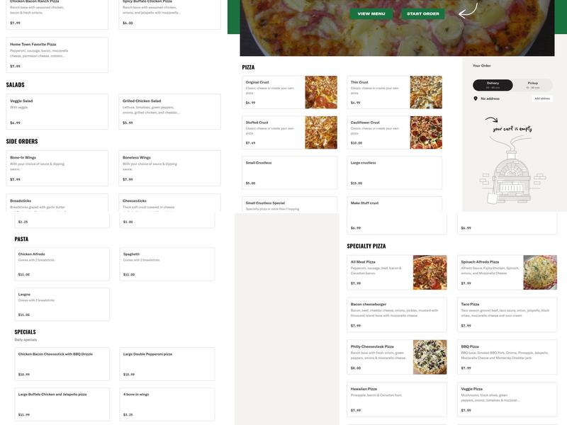 Hometown Pizza of Pontotoc Menu