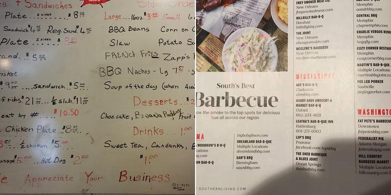 Lep's BBQ Menu