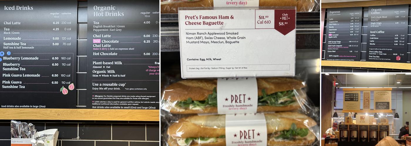 Pret A Manger Menu