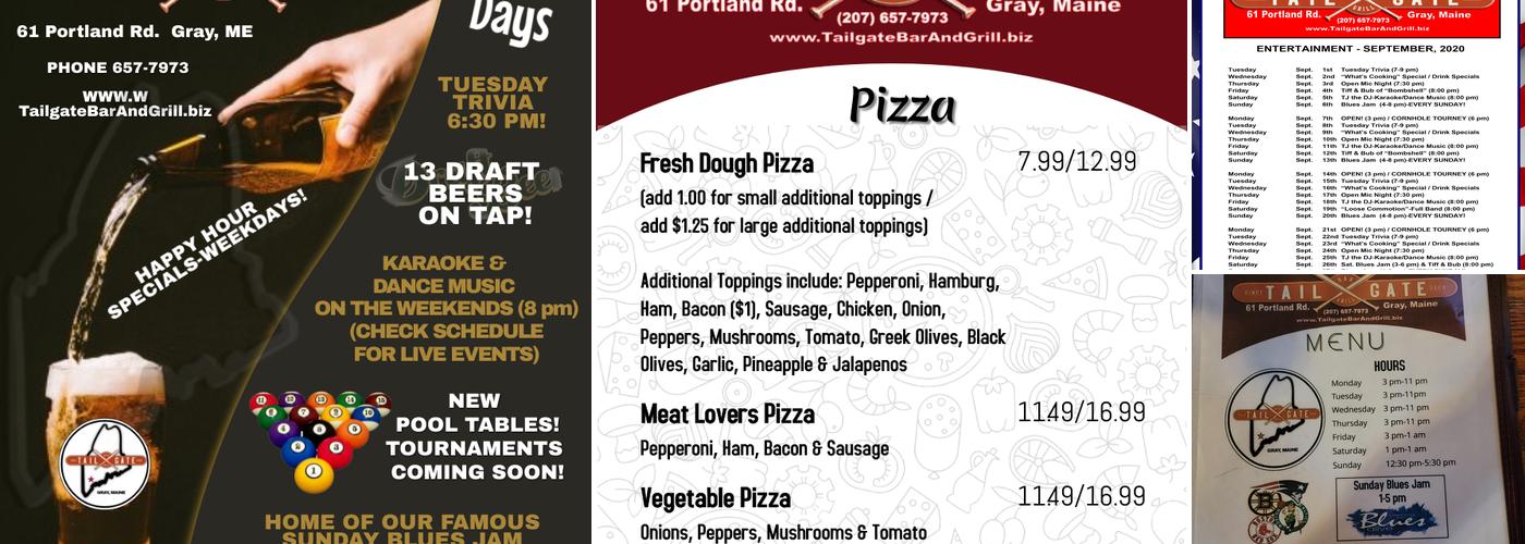 Tailgate Bar & Grill Menu