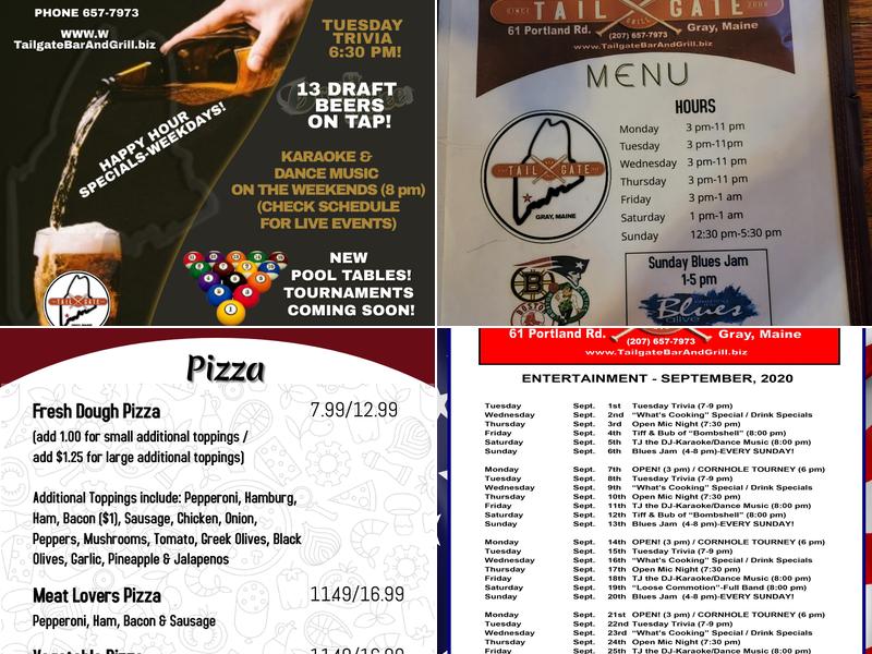 Tailgate Bar & Grill Menu