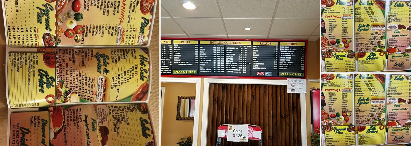 Sunapee Pizza Chef Menu