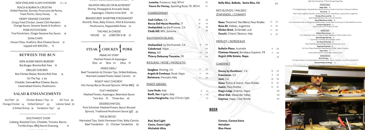 Suna Restaurant Menu